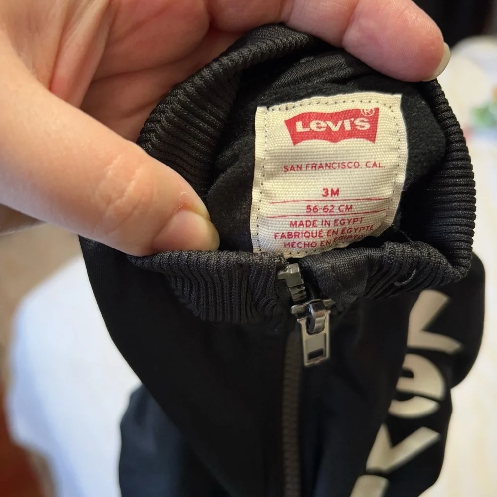 Levi matching track suit zip up and pants 3 months black